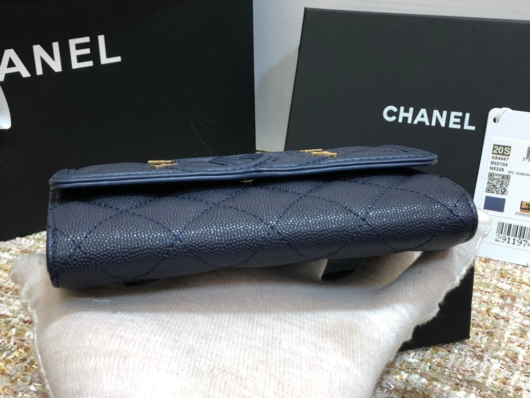 Chanel 復古CC荔枝牛皮-翻蓋中夾-復古五金