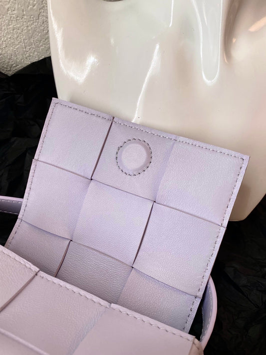 B編織-羊皮方格Mini cassette Bag 迷你編織包 12x8x4cm