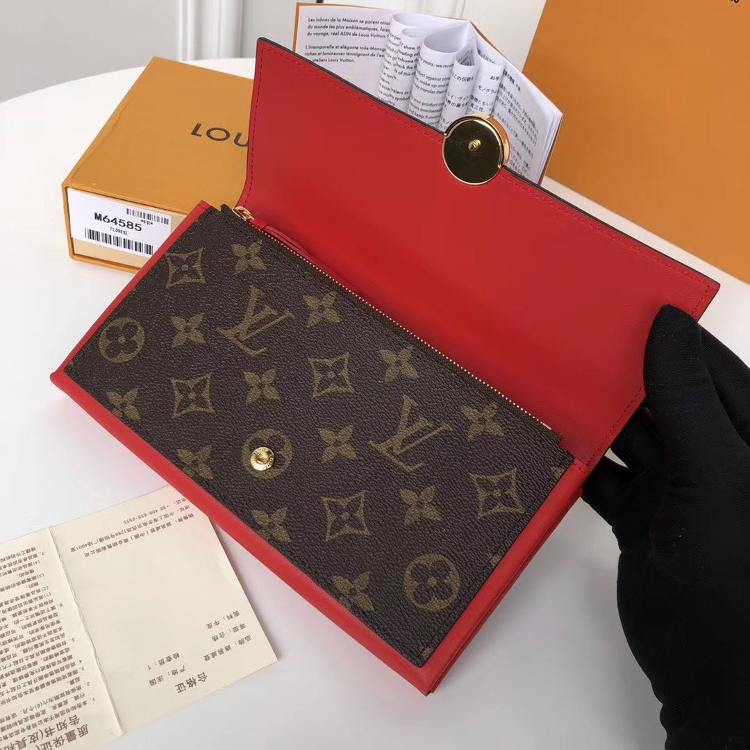 LV M64585 Flore 翻蓋長夾