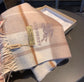 巴B家-流蘇圍巾 30*180cm 100%頂級純羊絨 粉色