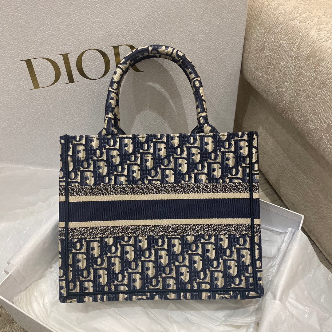 Dior Book Tote-小號36.5cm-深藍老花