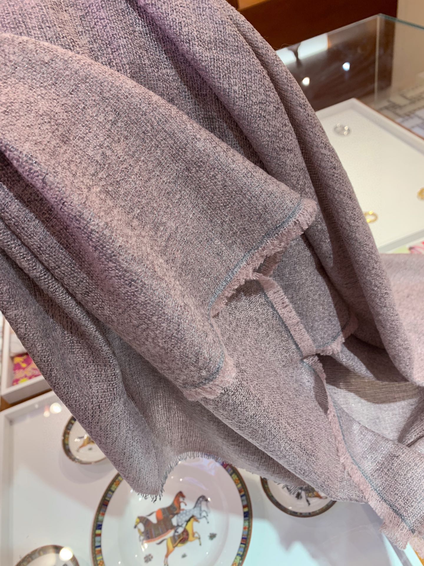 L-Piana-小山羊絨紗線圍巾 紫色