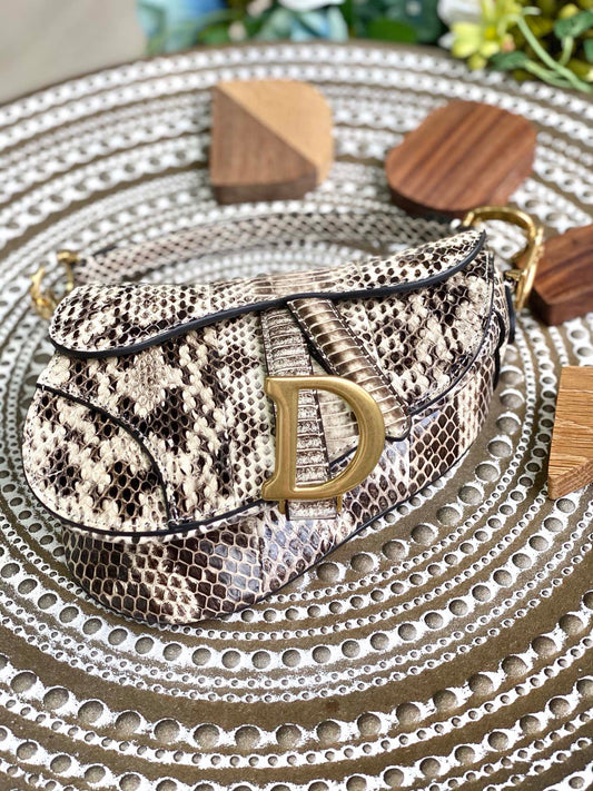 Dior Saddle 馬鞍包-蛇皮-小號水花-19.5cm