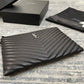 YSL 經典MONOGRAM中號絎縫皮革手包-黑色小牛皮銀扣