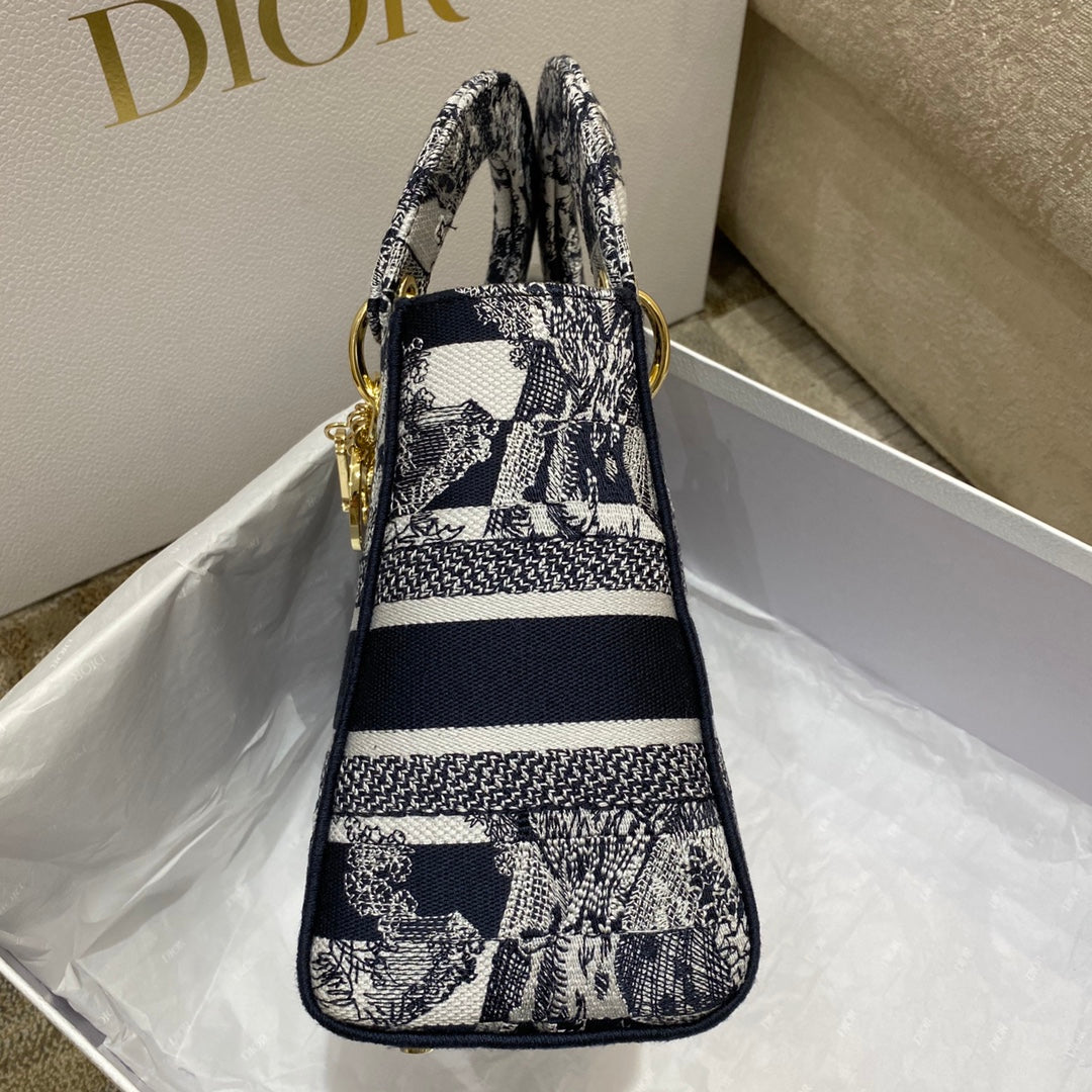 迪D家 Lady D-Lite黛妃包-刺繡老虎-24cm