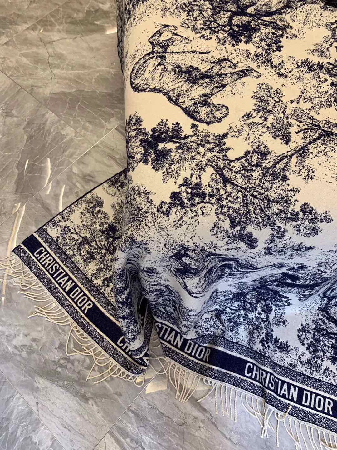 迪D家-頂級原料-叢林方形圍巾披肩140*140cm 57%山羊絨＋53%羊毛