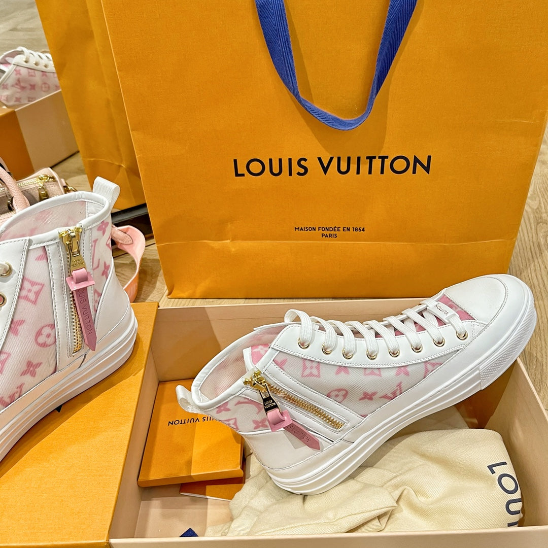LV鞋-LV Charlie 2022春 高筒 粉色