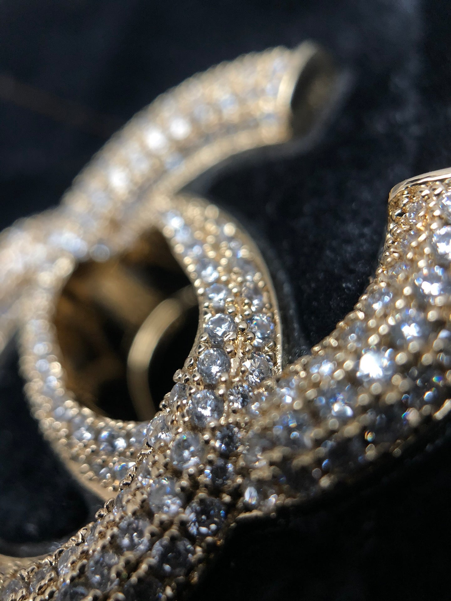Chanel mini coco handle-黑色絲絨鑽扣