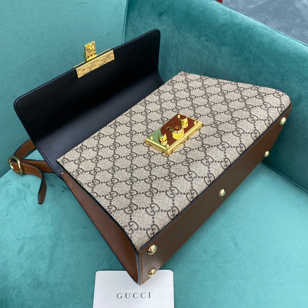古G家-Padlock 大號手提包-黑色 28*11*19cm