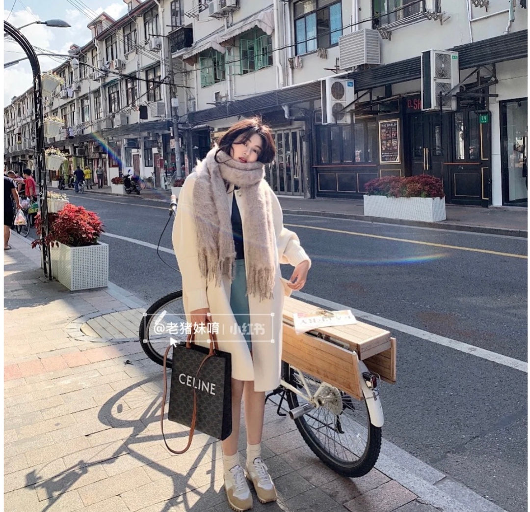 Celine Cabas 中號老花牛皮革