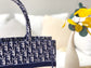 Dior Book Tote-小號36.5cm-深藍老花天鵝絨