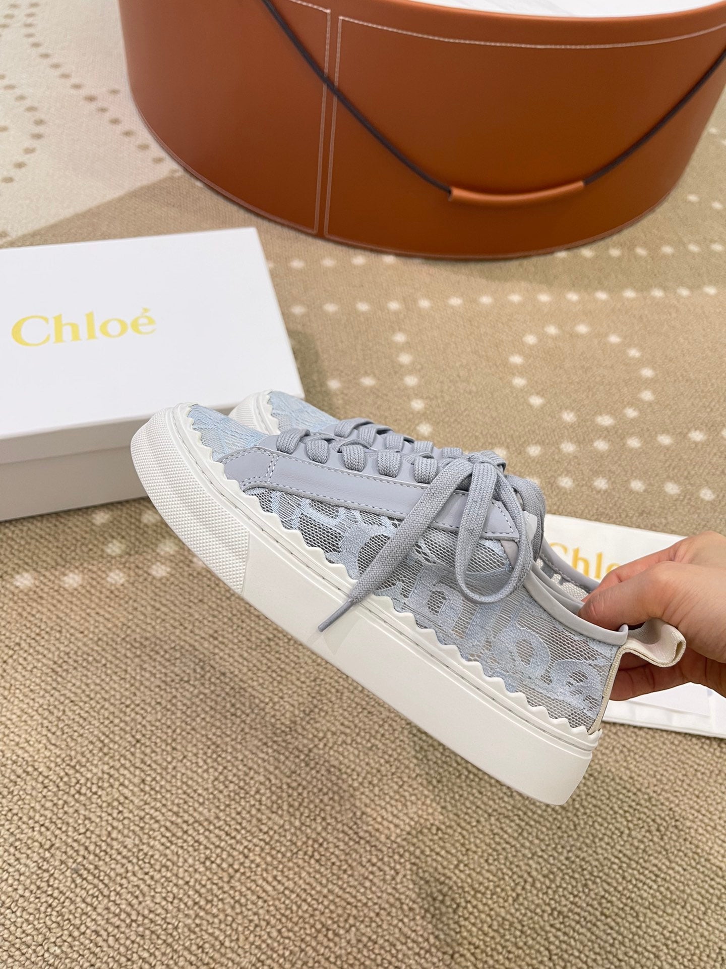 克羅C-蕾絲刺繡帆布鞋（尺碼35-40、41訂製）
