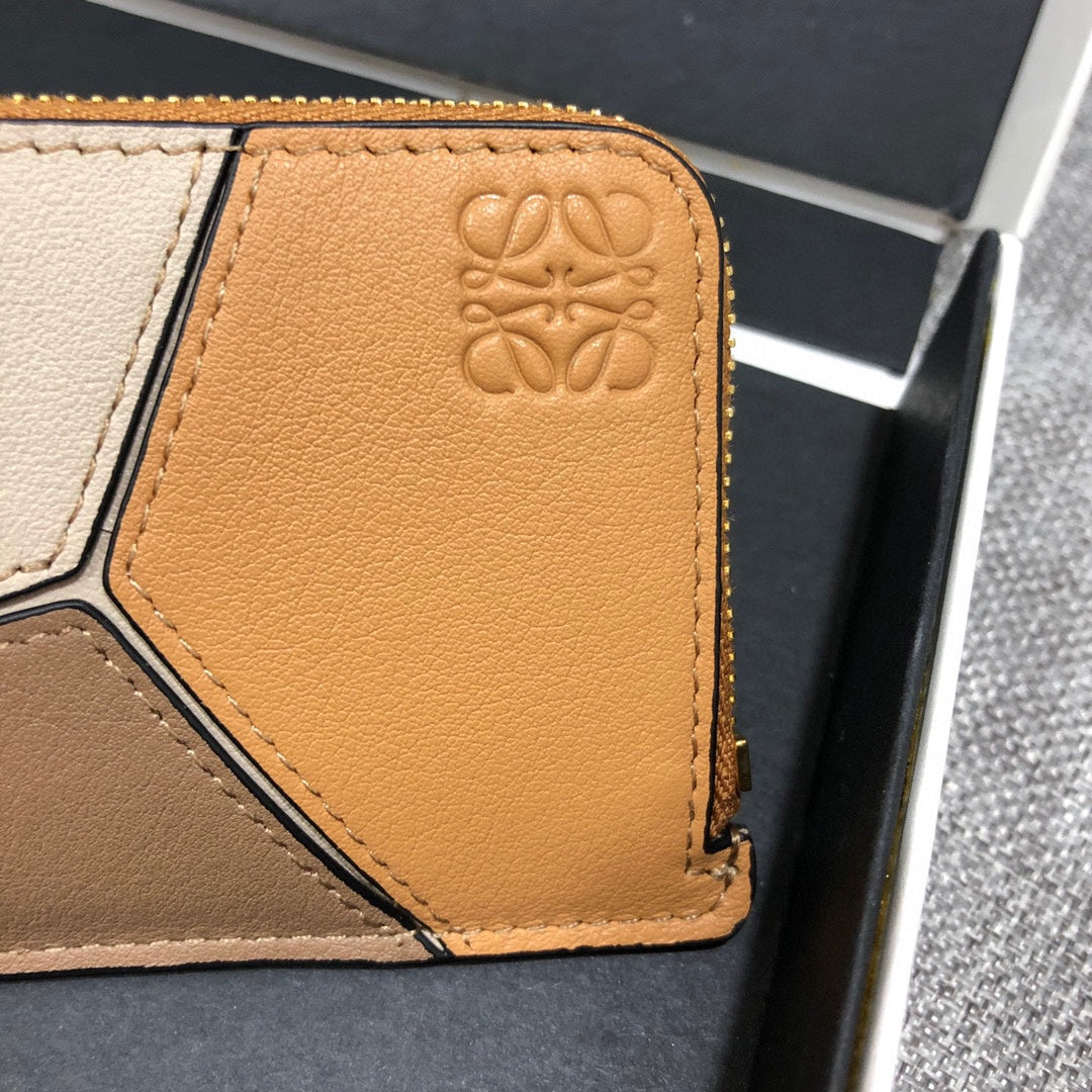 Loewe 拉鍊拼接卡包