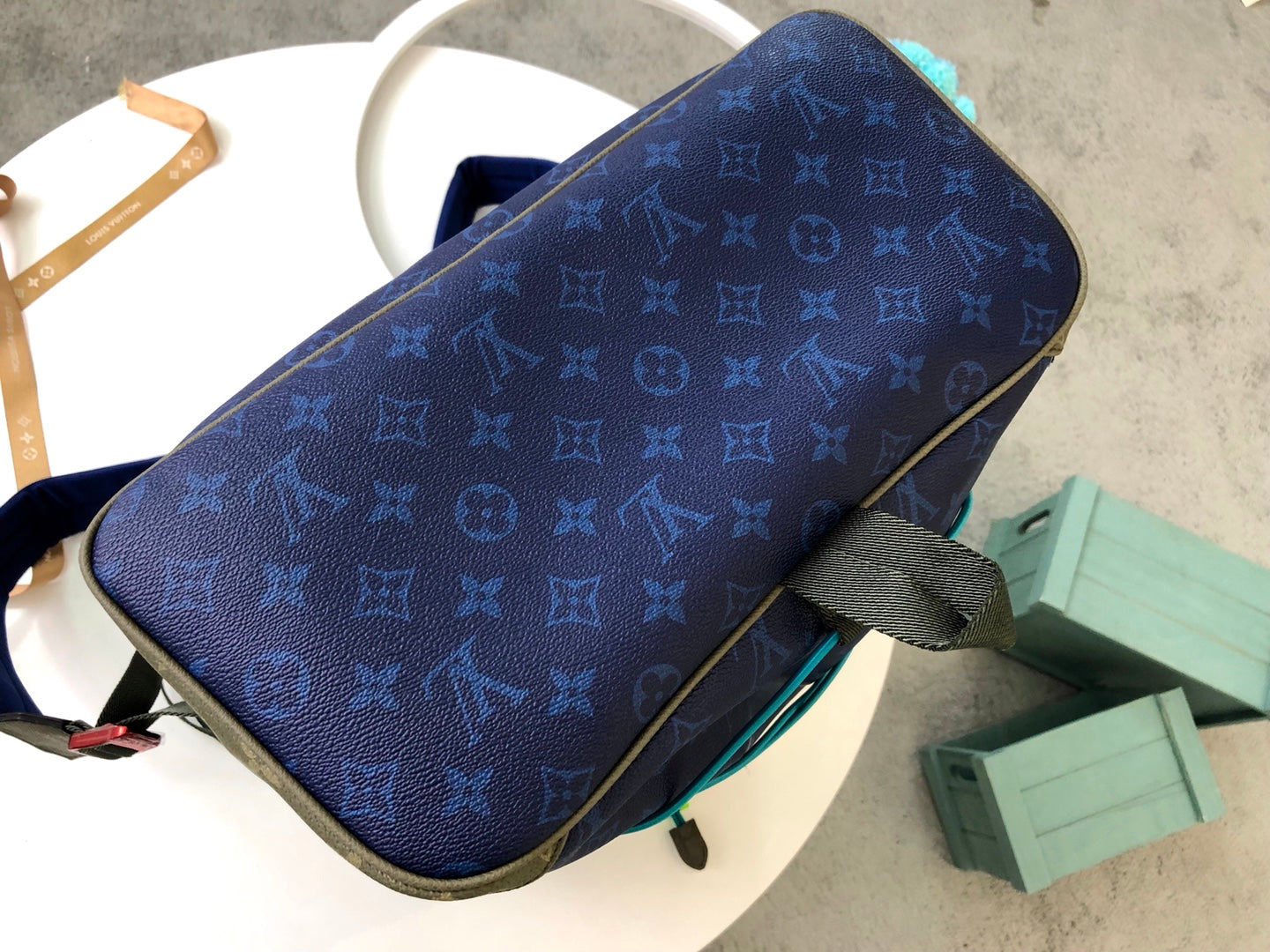 Lou-後背包 登山包 老花藍色