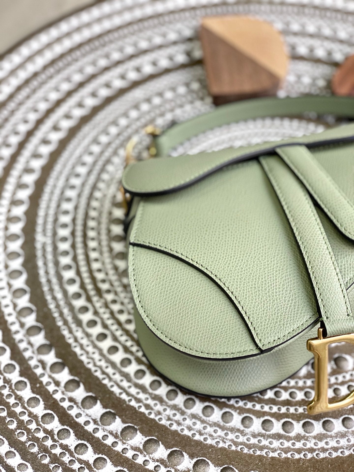 Dior Saddle 馬鞍包-手掌紋-小號抹茶綠色-19.5cm