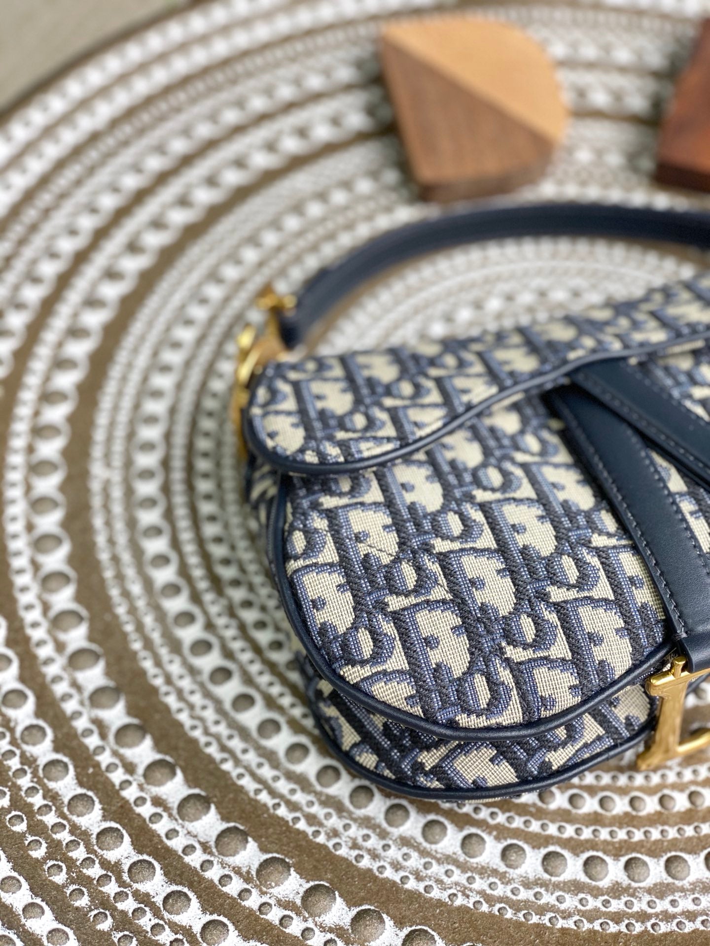 Dior Saddle 馬鞍包-帆布-小號藍色-19.5cm
