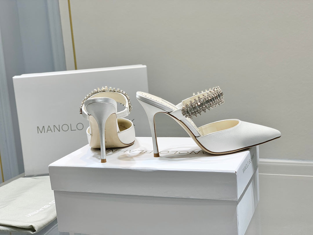 Manolo Blahnik-尖頭水鑽 高跟鞋 細跟鞋