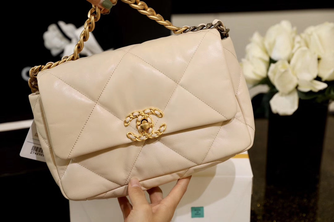 Chanel 19Bag-小號杏色