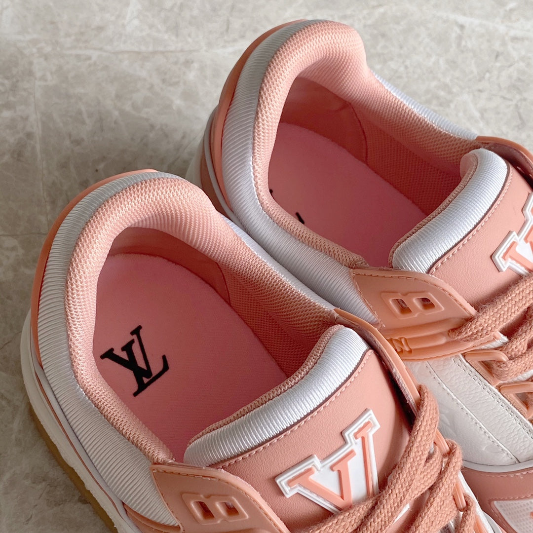 LV鞋-LV Trainer 米桃粉 休閒鞋（男女同款）