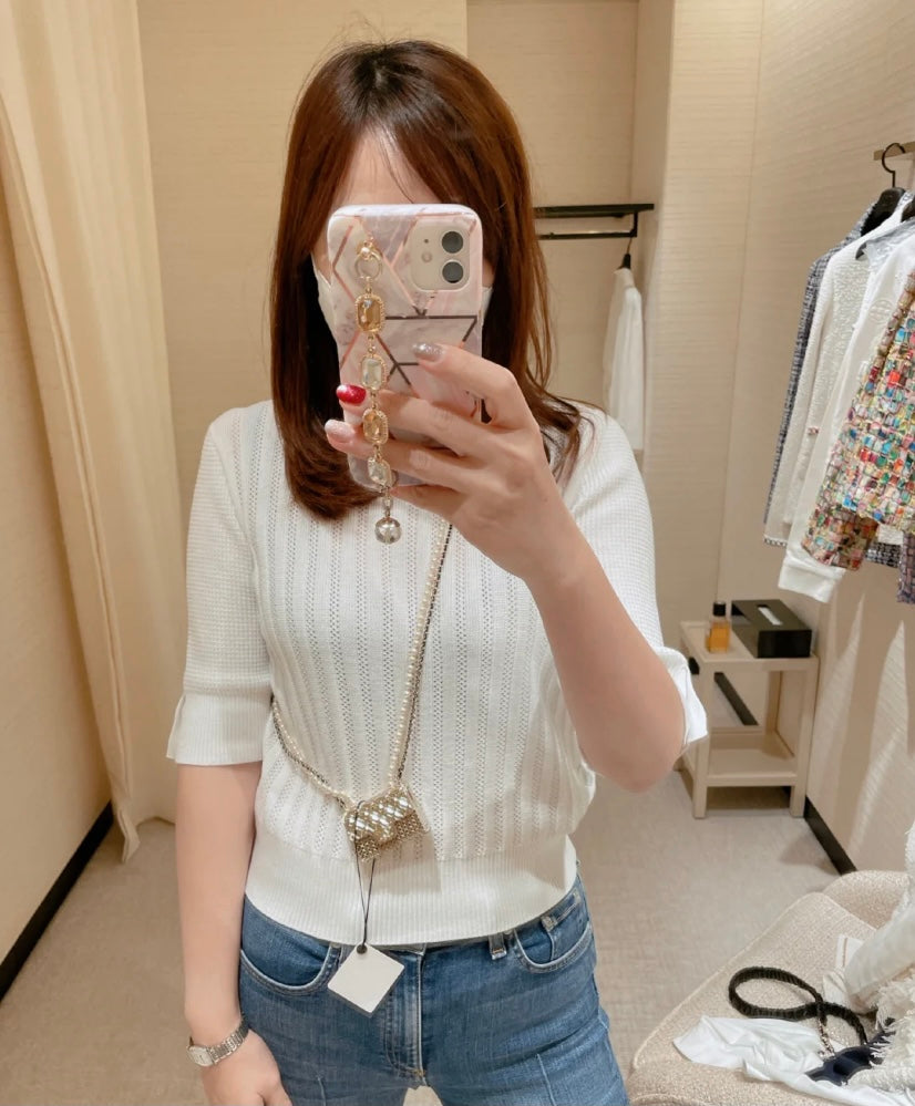 Chanel 珍珠鏈條金屬小包