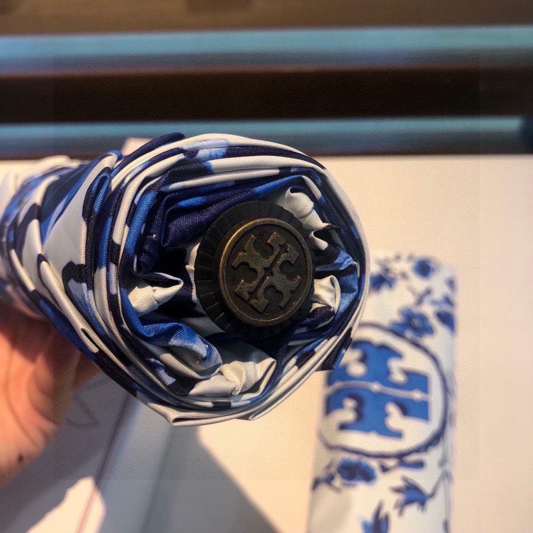Tory Burch-三折雨傘-藍色