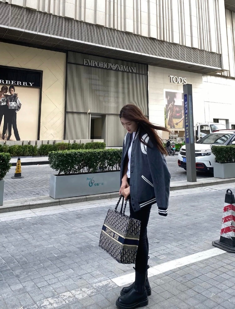 Dior Book Tote-大號41.5cm-深藍老花
