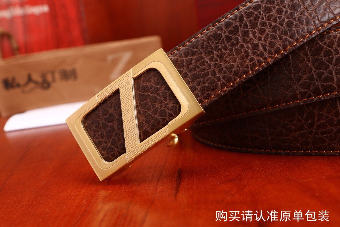 ERMENEGILDO ZEGNA-皮帶-3.4cm-男款