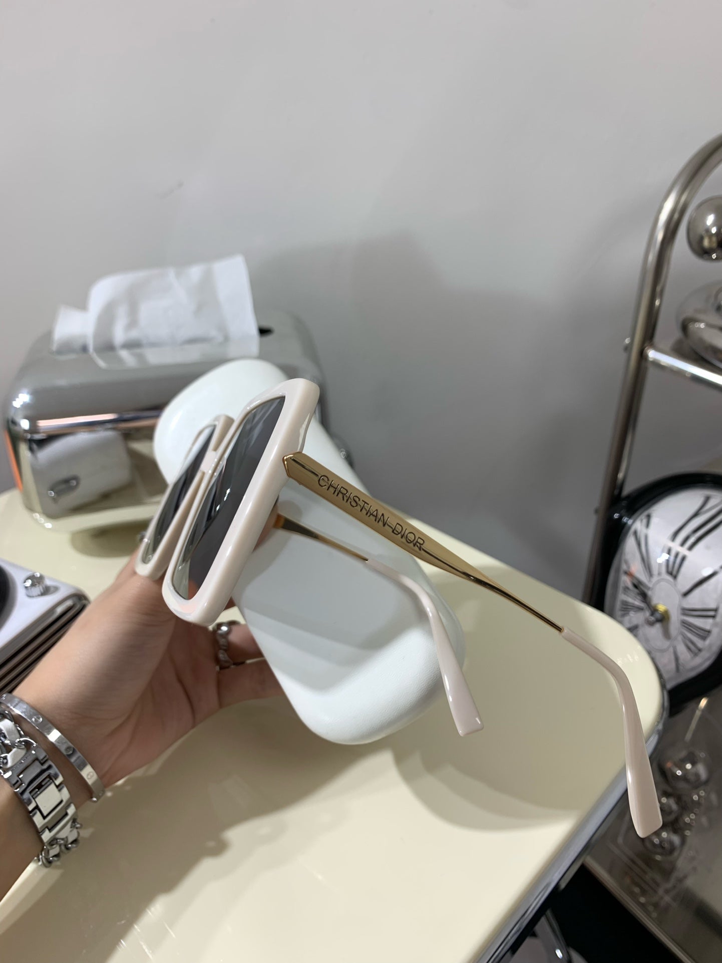 迪D家-墨鏡 8071 56口20-145 米白色