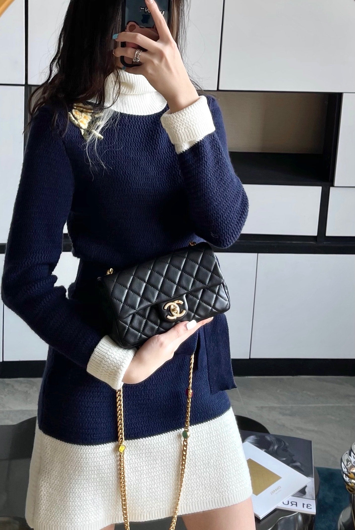 Chanel 寶石鏈條CF口蓋包