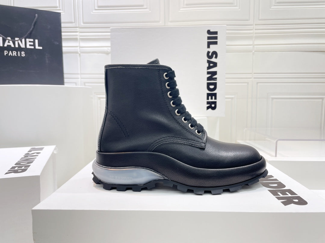 Jil sander-2022秋冬 爆休閒系列 厚底透明跟休閒短靴 情侶款