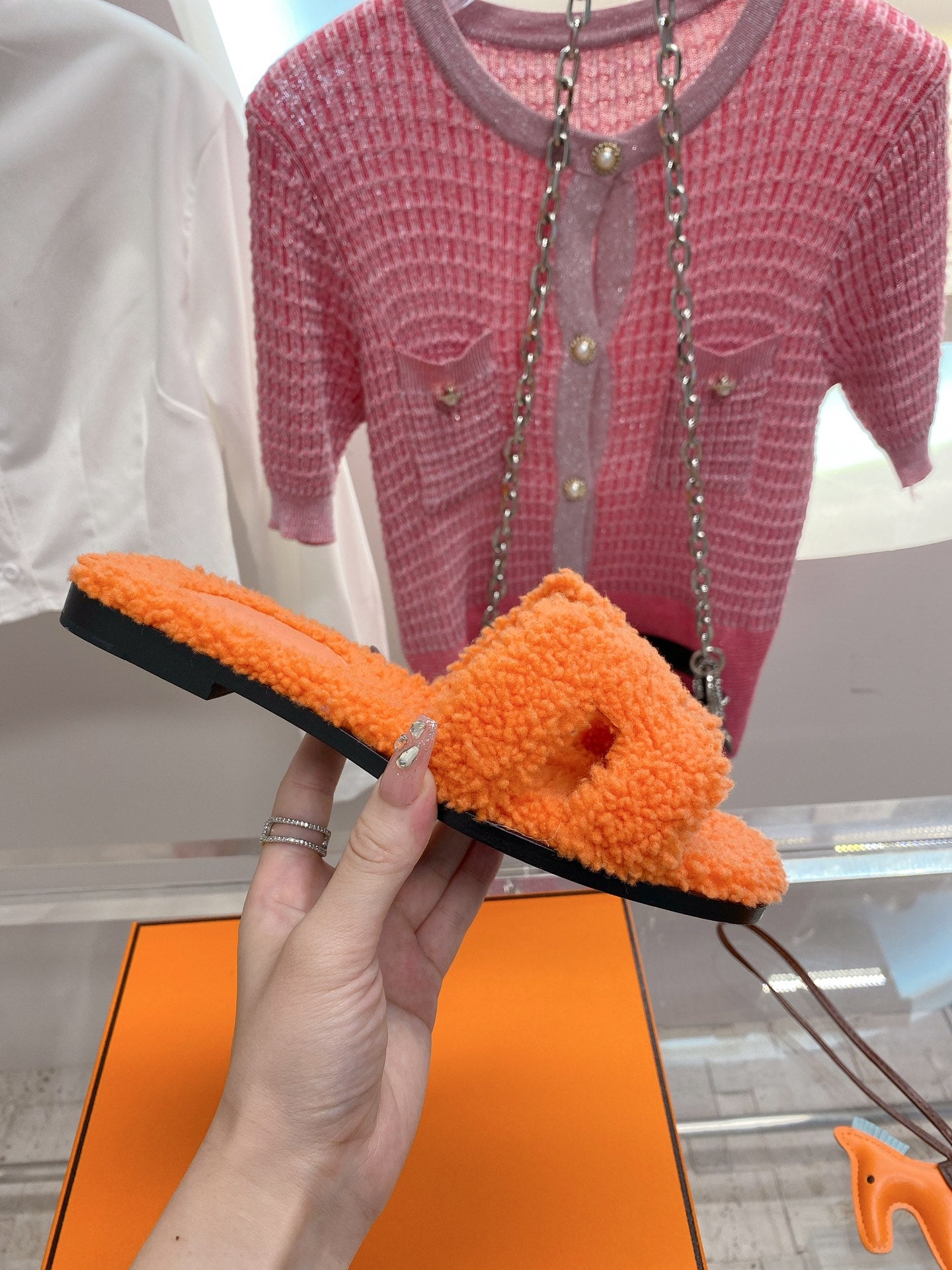 小愛款-2022秋冬新款 Oran純羔羊毛 平底H拖鞋