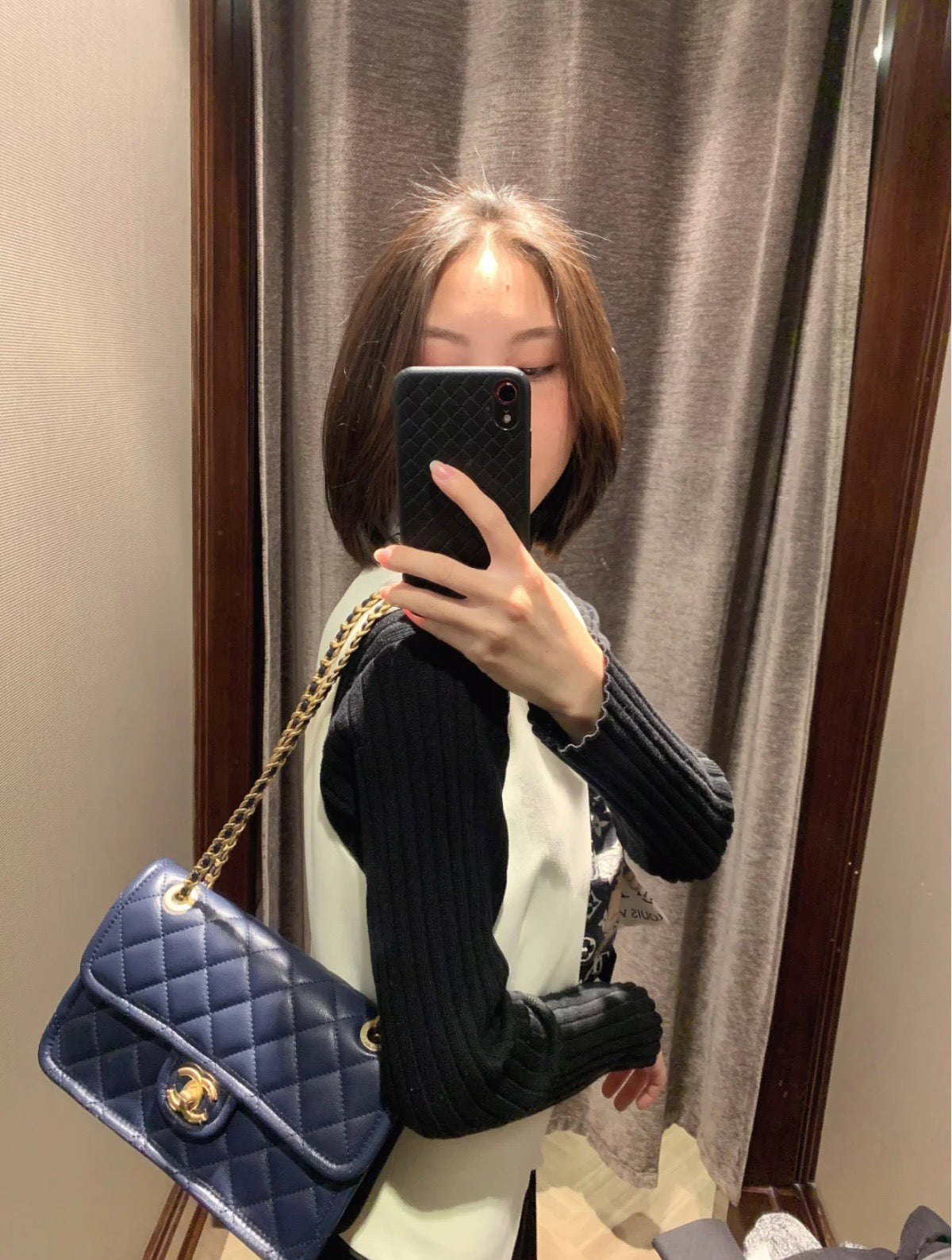 Chanel 中號豆腐包-海軍藍