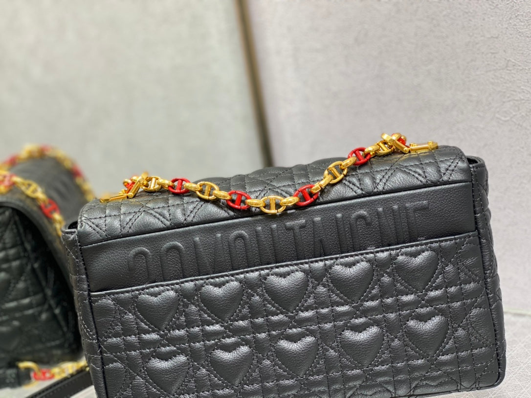 Dior-Caro 愛心七夕系列 中號 黑色