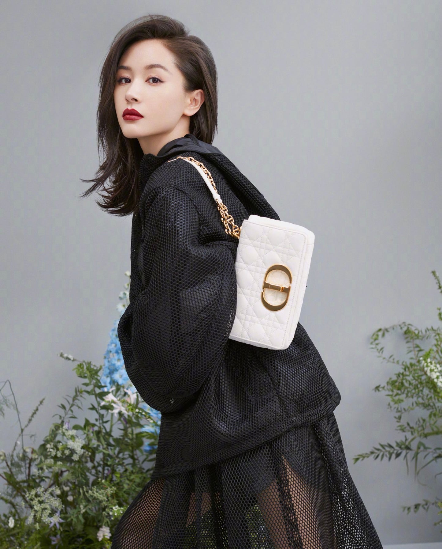 Dior Caro 小號20cm-白色小牛皮