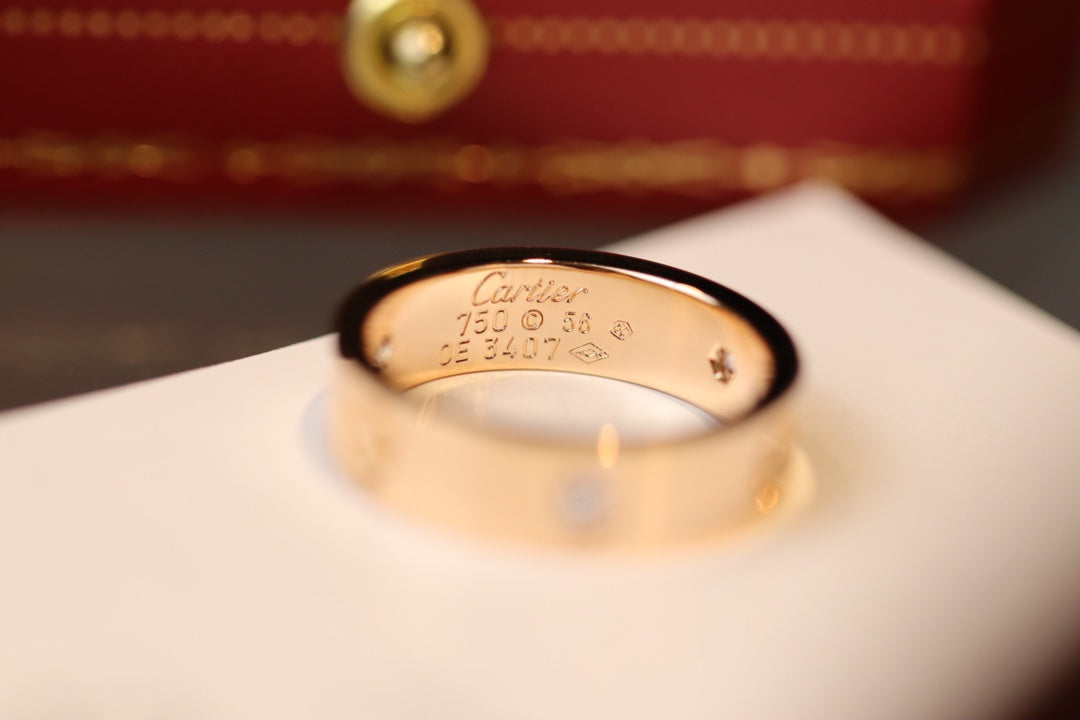 Cartier Love寬版戒指-3鑽