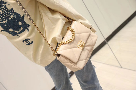Chanel 19Bag-小號杏色