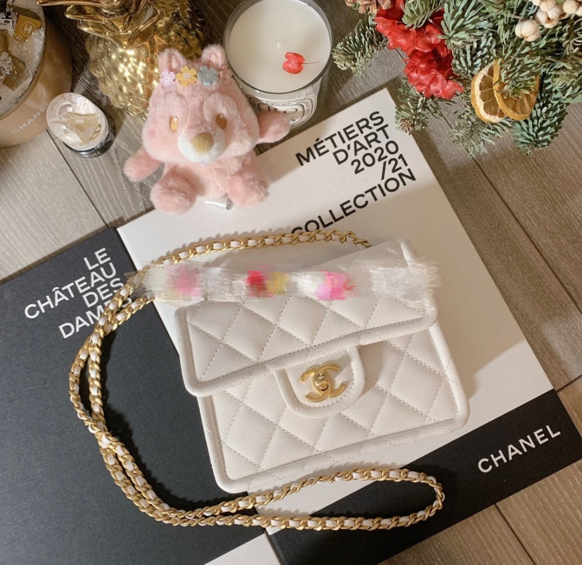 Chanel 小號豆腐包-白色