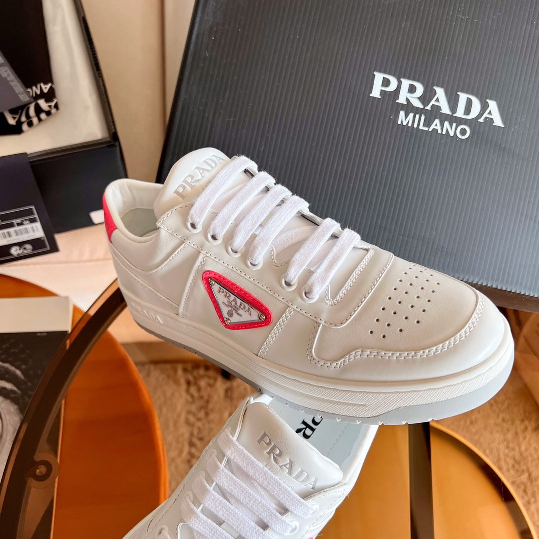 Prada鞋-Prada 粉色LOGO 小白鞋