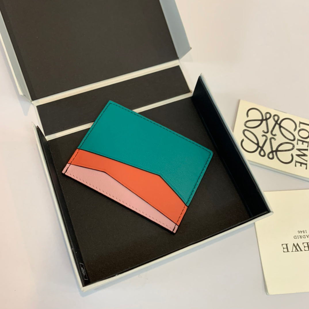 Loewe Plain Card Holder 多色拼接皮革卡包