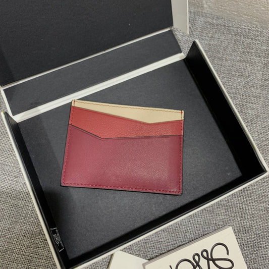 Loewe Plain Card Holder 多色拼接皮革卡包
