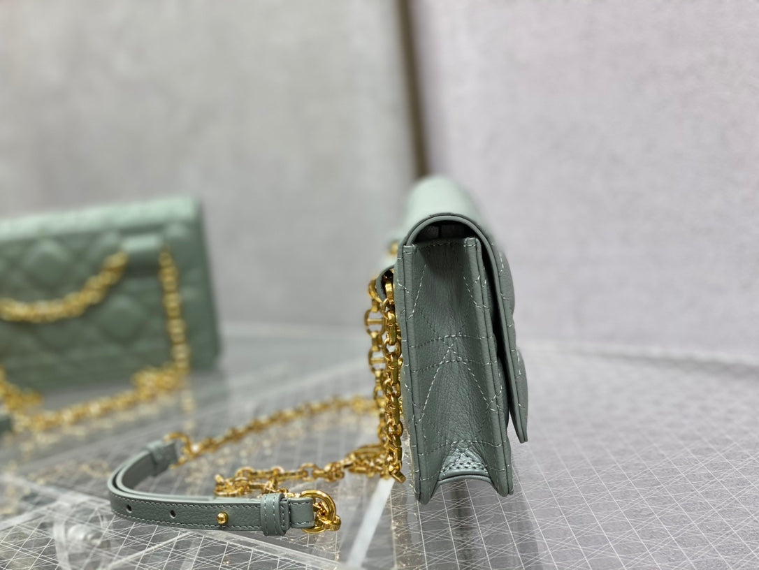 Dior-Caro 菱格紋 小牛皮 鍊條包