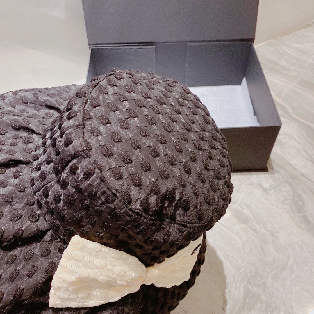 迪D家-名媛風蝴蝶結遮陽帽 可折疊 防曬面料