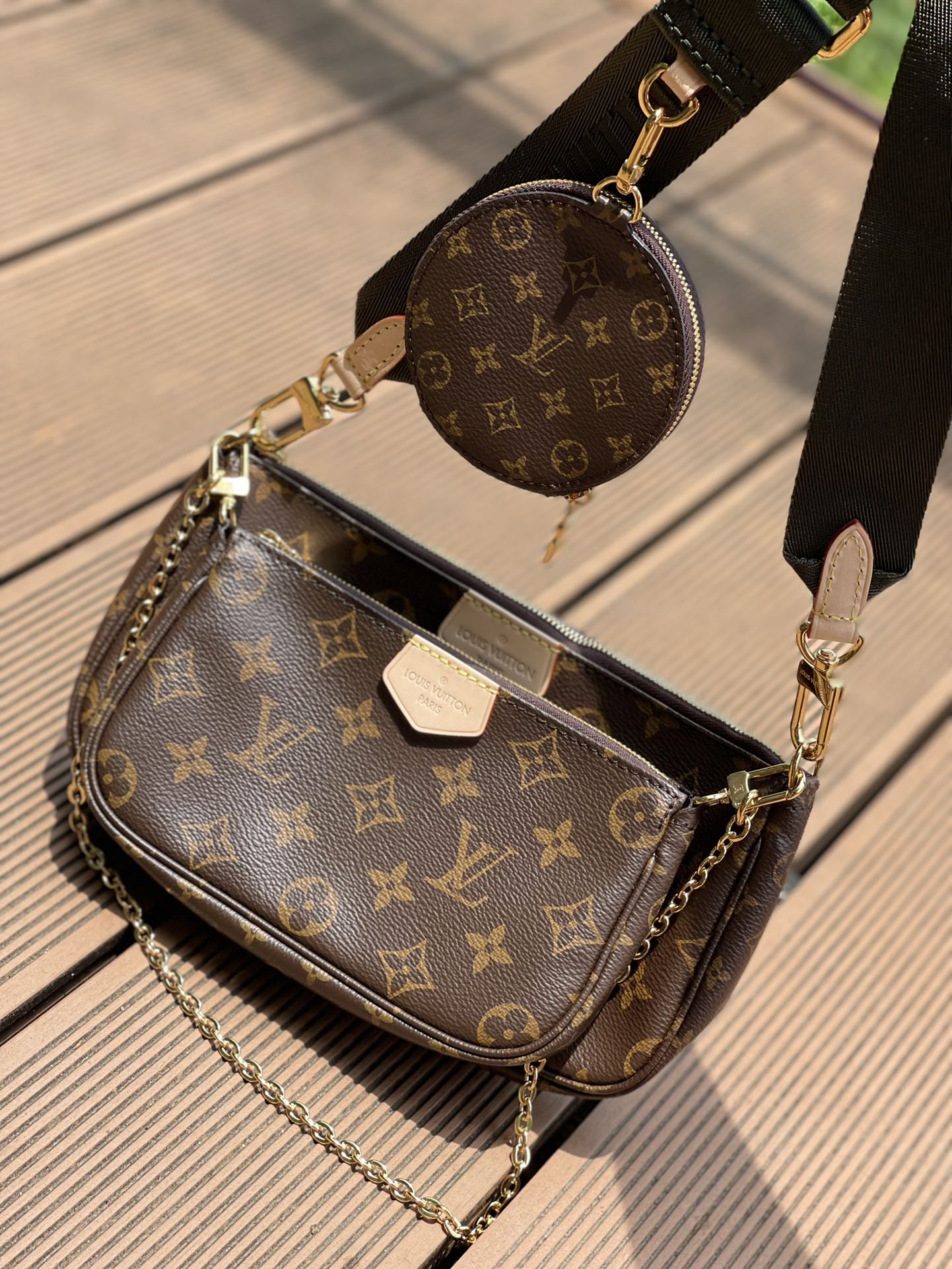 M44813 路L家-Multi Pochette Accessories 五合一麻將包 綠色