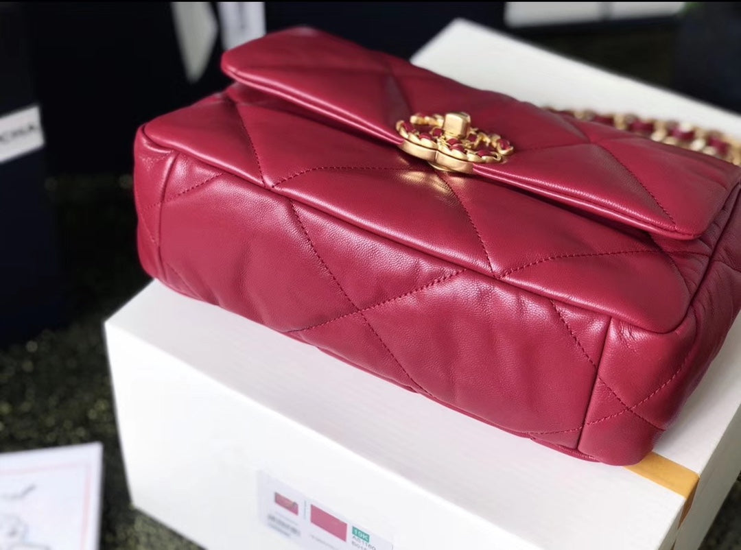 Chanel 19Bag-小號寶石紅