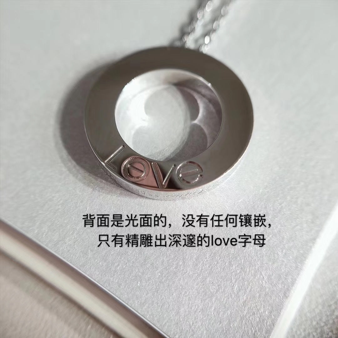 Cartier Love大圓餅滿天星項鍊