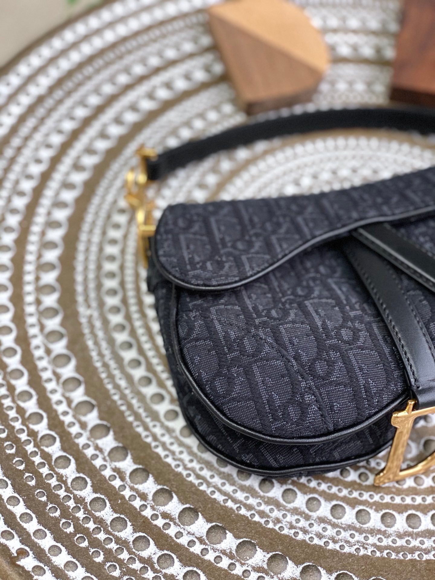 Dior Saddle 馬鞍包-帆布-小號黑色-19.5cm