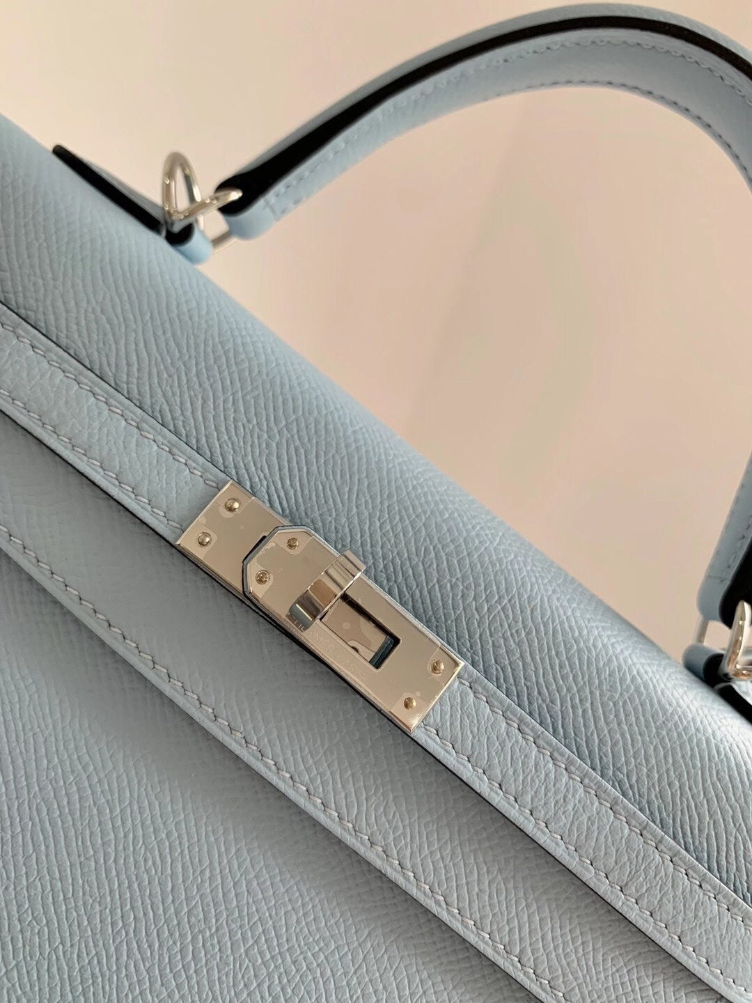 Hermes-Kelly 25-T0 霧霾藍-Epsom-銀扣-外縫