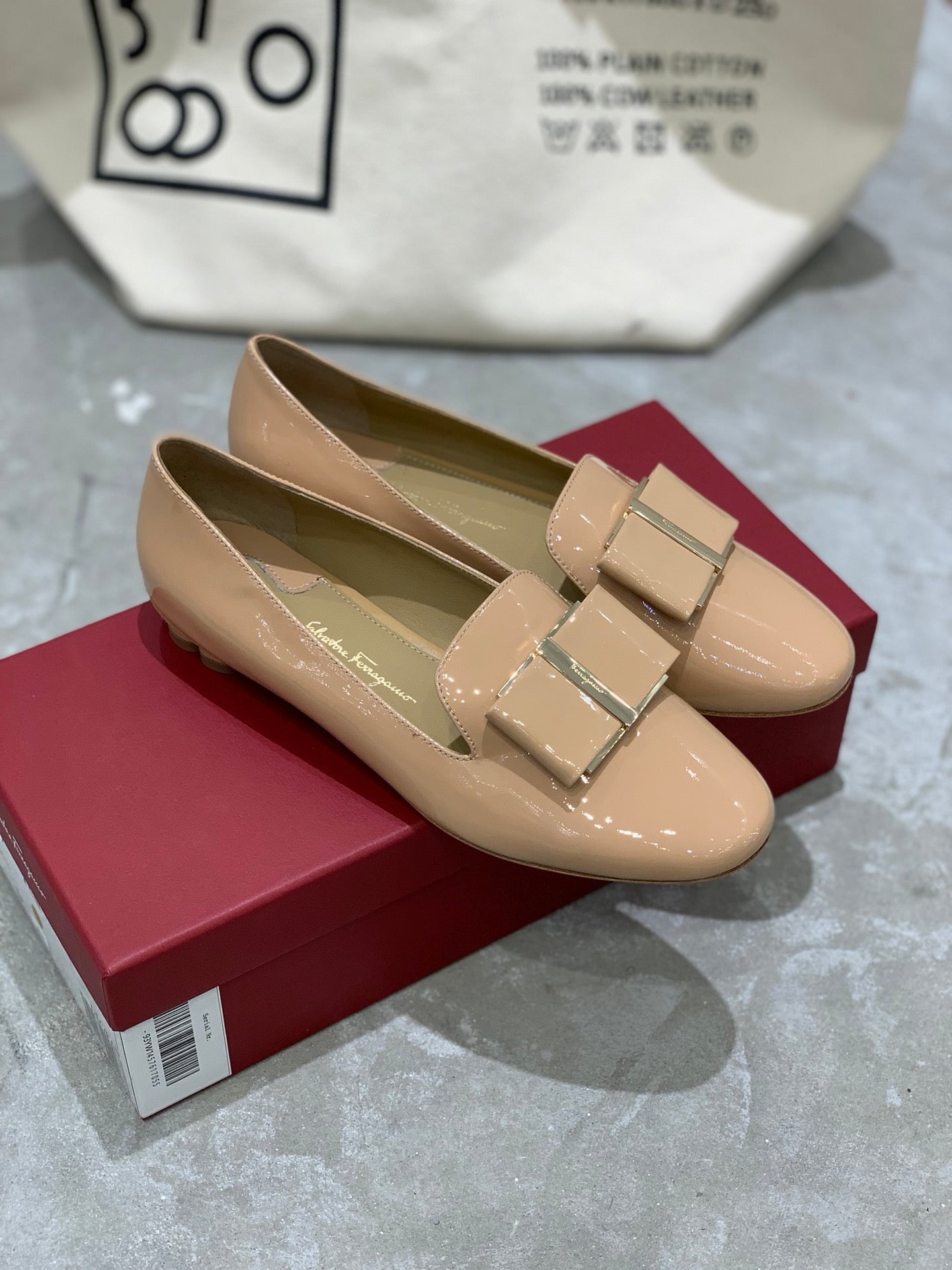 Salvatore Ferragamo鞋-菲拉格慕 圓頭大蝴蝶結 梅花跟 樂福鞋