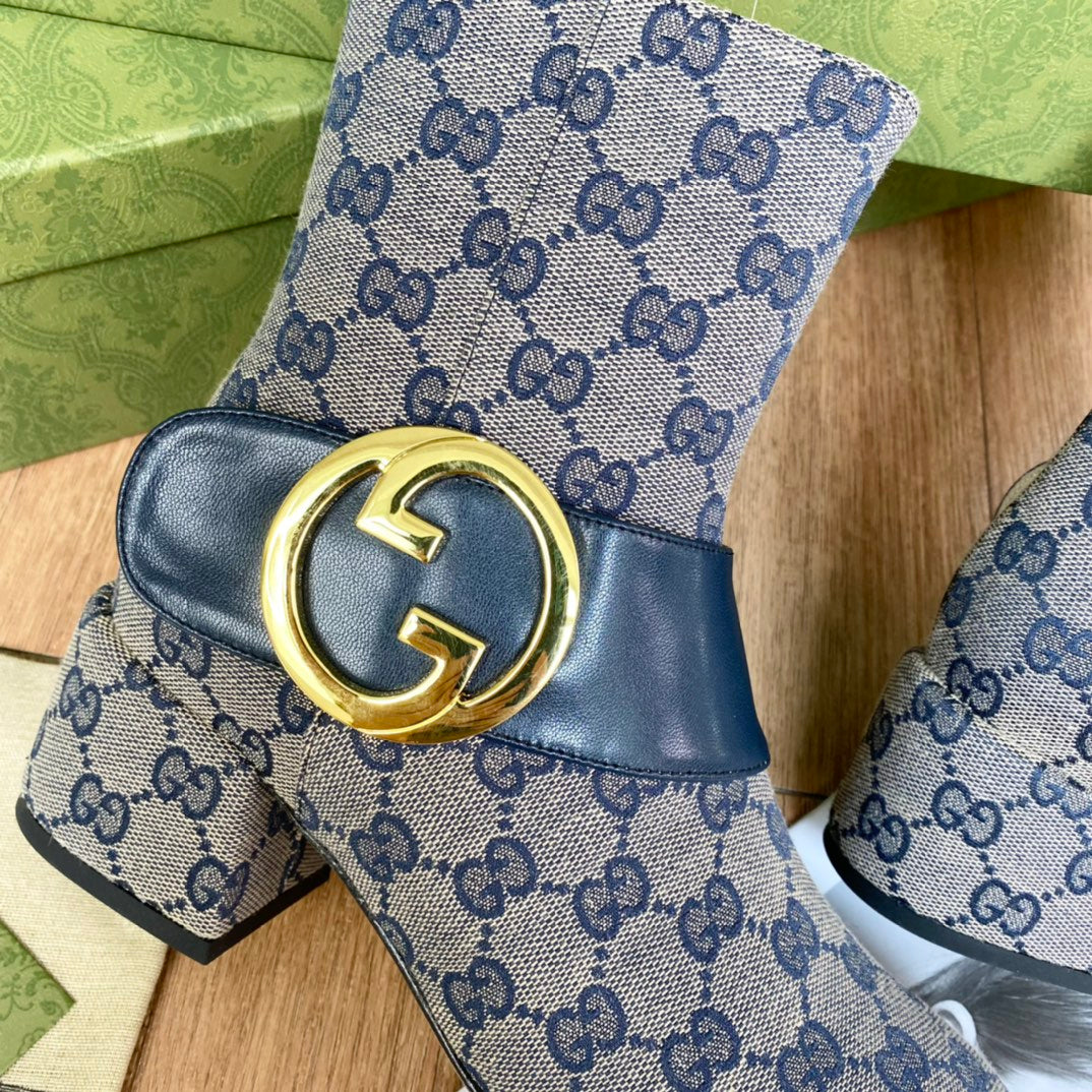 古G家-22ss 秋冬最新款 GG金扣經典短靴 老花
