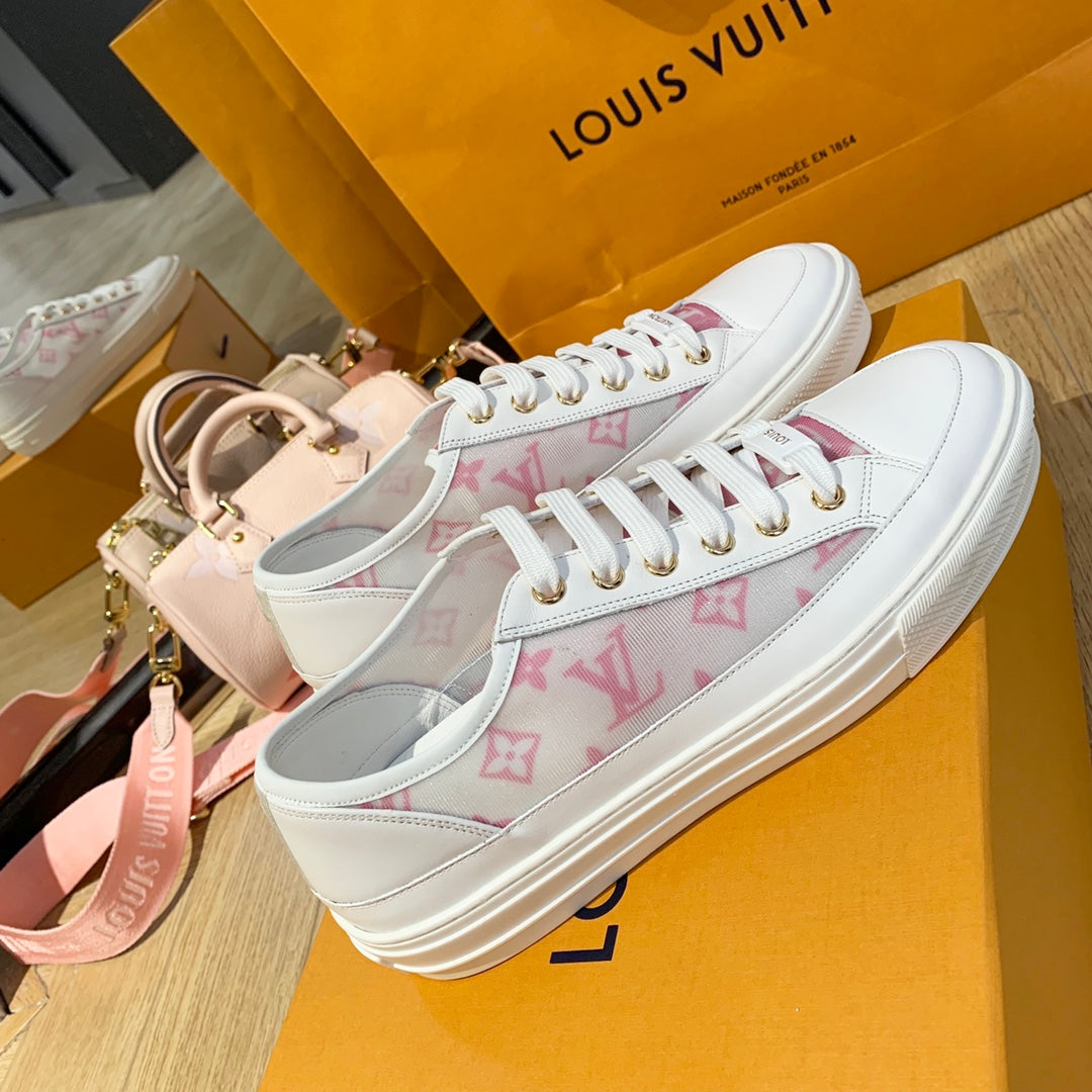 LV鞋-LV Charlie 2022春 低筒 粉色